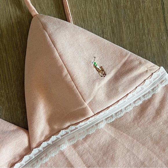 Reworked Ralph Lauren Coquette
Babydoll Lace-Trim Vest Top - Pastel Pink -Size S - Picture 5 of 8